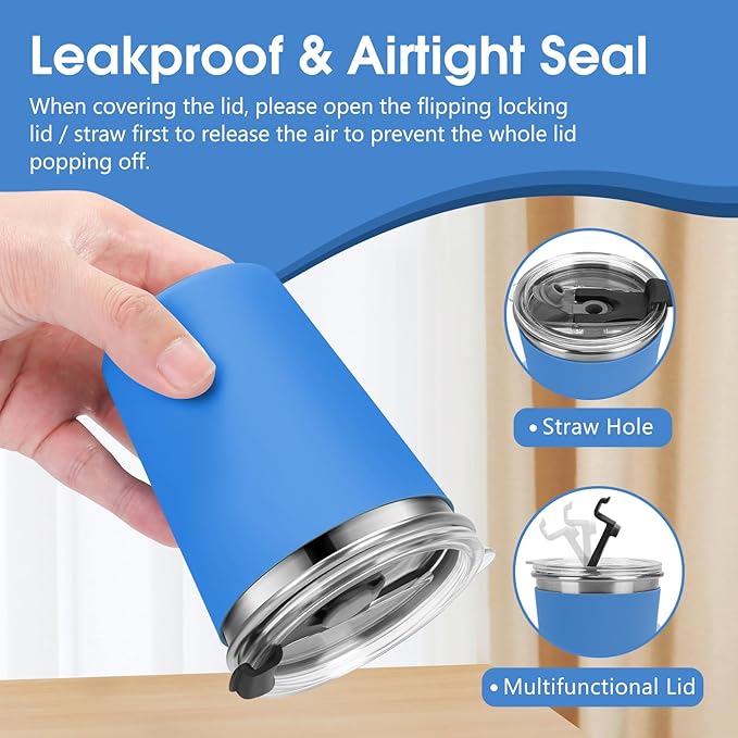 Kids Cups with Straws and Lids Leak Proof, 5 Pack 10oz Sippy Cups With Straws Spill Proof Cup for Toddlers, Stainless Steel Sippy Cup with Lid for Hot & Cold Drinks, Straw Cup for School, Outdoor