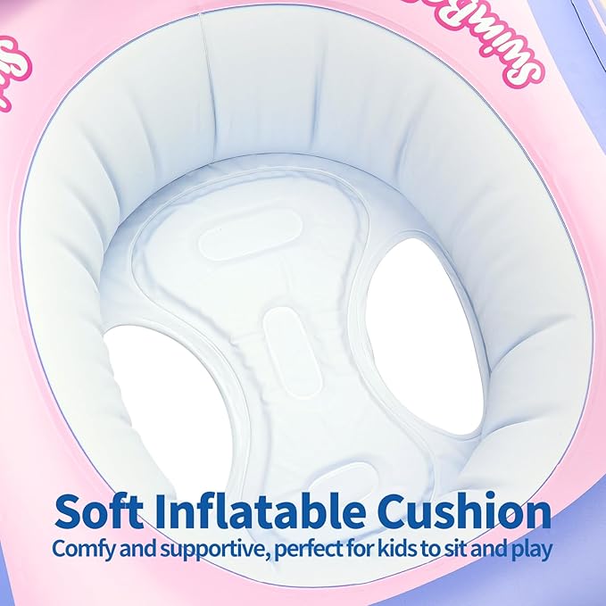 Swimbobo Toddler Pool Float with Seat Boat Inflatable Ride-on Airplane Pirates Sharks Car for Kids Outdoor Toys