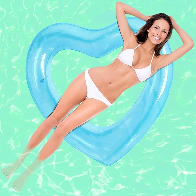 ZHUYNXIR Heart Swimming Pool Float Loungers Tube, Water Fun Beach Party Toys for Kids，Birthday Scene Layout Props.