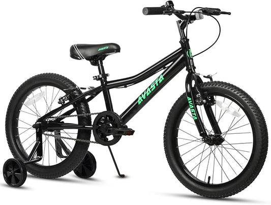 AVASTA Bilbo 18 20 Inch Kids Bike for Boys Girls 5-10 Years Old, Retro Style High Carbon Steel Bicycle with Adjustable Handlebars and Seat, Dual V-Brakes, Kickstand, Multiple Colors