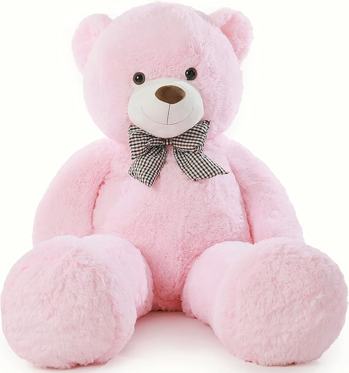 Poutmac Big Pink Teddy Bear 4Ft Giant Stuffed Animal Plush Toy for Girlfriend Women Kids for Valentines Christmas Birthday