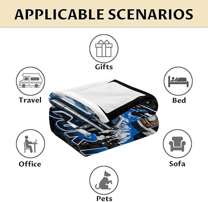 Personalized Boys Blanket Gifts - Car Blankets for Kids, Adults - Cozy Plush Flannel Throws Stuff for Couch, Chair