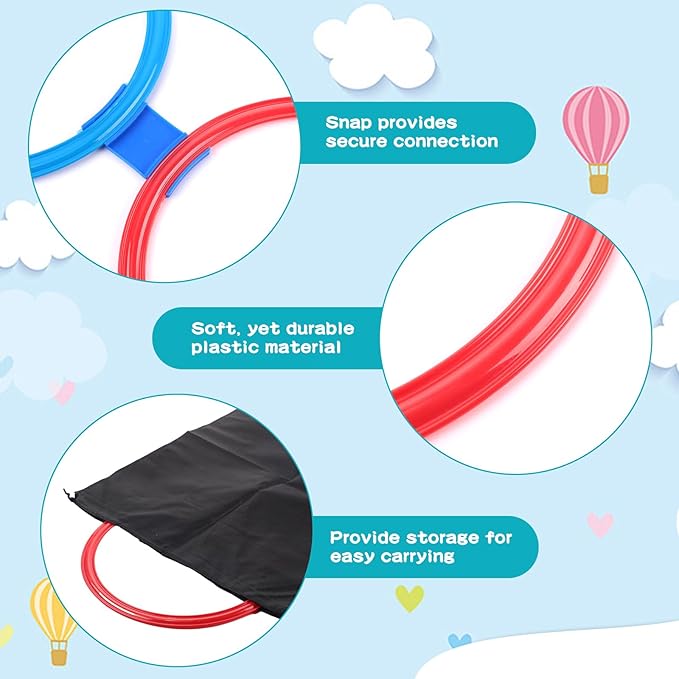 Liliful 3 Set Hopscotch Ring Game Multicolored Hopscotch Squares Triangle Set and Connectors Outdoor Game Obstacle Course for Indoor Outdoor Playground Girls Boys Kids Balance Agility Training