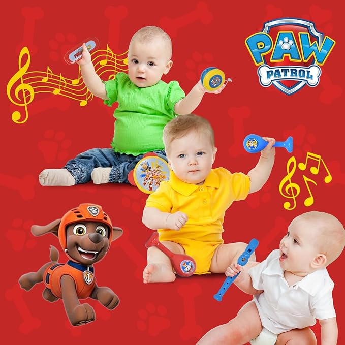 Paw Patrol Musical Instruments Toddlers Kids Music Toy Set Percussion Instrument Tambourine Maracas Recorder Flute for Children Preschool Education