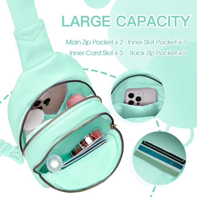 Birthday Gifts for 7 8 9 10 11 12 13 Year Old Girls Small Initial Sling Bag Cross Body Bag Fanny Pack for Girls