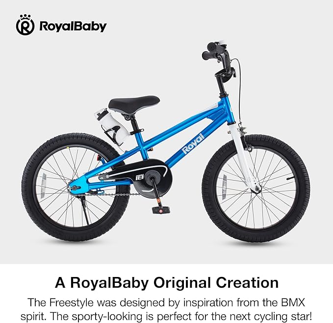 RoyalBaby Kids Bike Freestyle Classic & EZ Balance Pedal Switchable Bicycle, 12 14 16 18 Inch, 3-10 Years Toddler to Big Kids