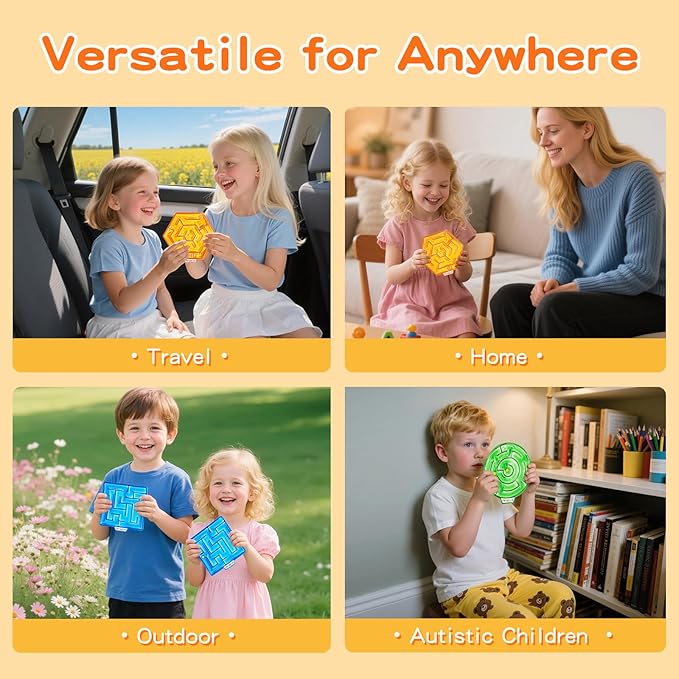 Sensory Squishy Toy | 3-Pack Maze Toy Filled with Goo | Sensory Toys for Kids with Autism | Quiet Fidget Toy | Calming Squishy Fidgets for Special Needs | Gifts Prizes for Classroom