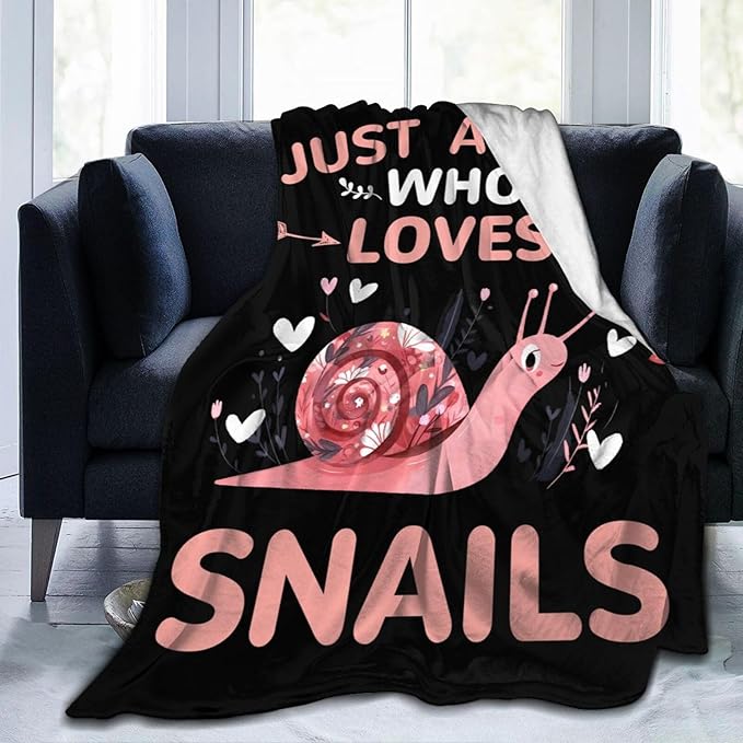 Snails Blanket Gifts for Girls Women Snail Stuff Throw Blankets Cozy Plush Fleece Flannel Fuzzy for Bed Decor 60"X50"