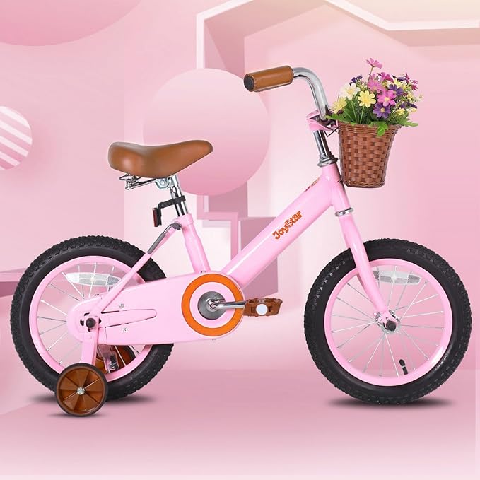 JOYSTAR Classic Style Kids Bike with Training Wheels & Basket, 12 14 16 Inch Girls Bike for 2-7 Years Old, Kids' Bicycles