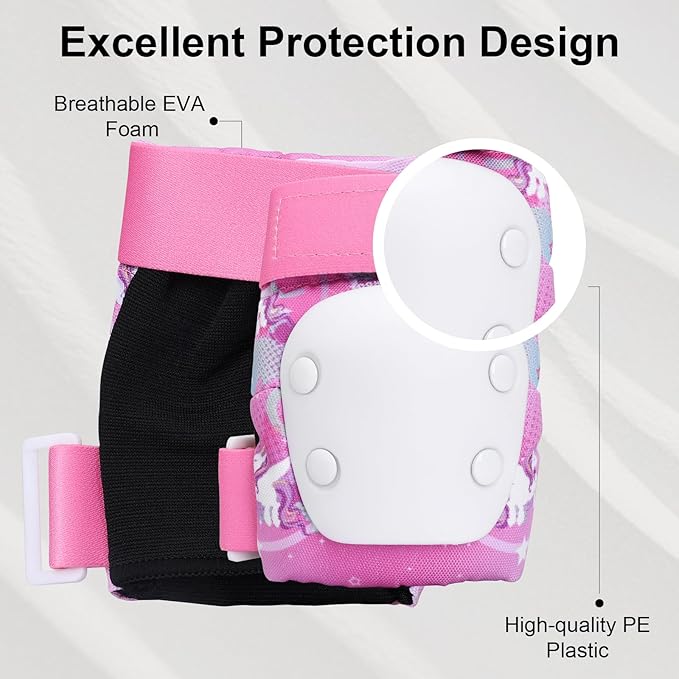 Adjustable Toddler Helmet, Kids Bike Helmets for Boys Girls 3-5/4-6/5-8 Years, Protective Gear Set for Bicycling/Skateboarding/Rollerblading/Scootering