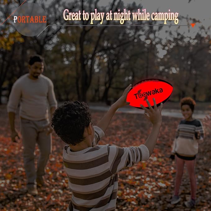 Kids Light up Football,Glow in The Dark Youth Ball with LED Lights Pre-Installed-Batteries Included