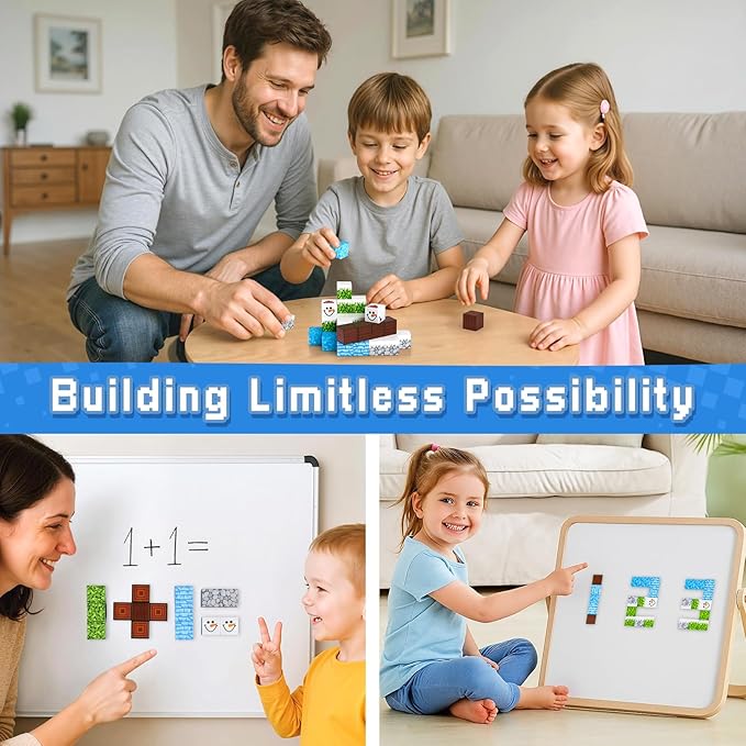 3 otters 12PCS Magnetic Building Blocks, STEM Toys Travel Magnetic Tiles for Kids with Storage Box for Boys Girls Birthday Christmas Party Gift (Winter)