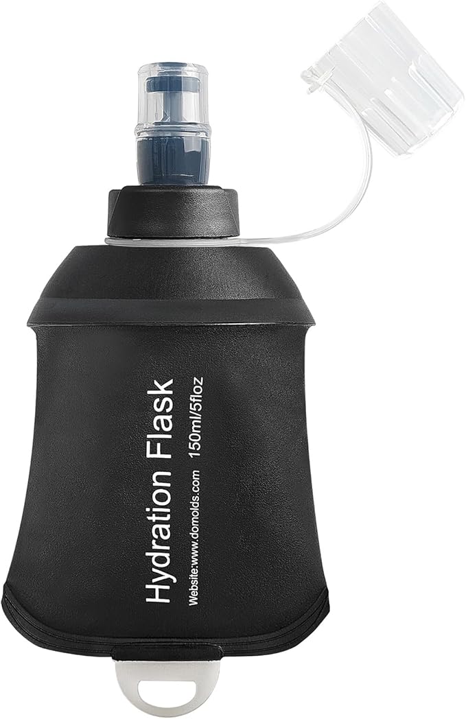 150ml Soft Flask Soft Water Bottle for Running, Hiking, Travelling, Cycling and Climbing - Black