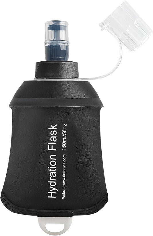 150ml Soft Flask Soft Water Bottle for Running, Hiking, Travelling, Cycling and Climbing - Black