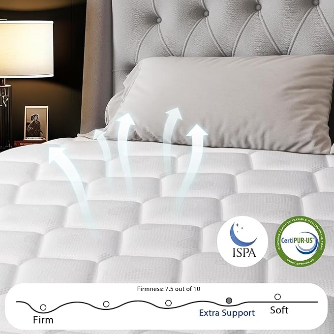 10 Inch Twin Hybrid Mattress, Medium Firm with Memory Foam and Zoned Pocket Springs for Enhanced Lumbar Support and Pressure Relief