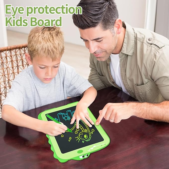 LCD Writing Tablet for Kids - 8.5 Inch Colorful Dinosaur Doodle Pad, Educational Drawing Board, Gift for 3-8 Year Old Boys and Girls, Ideal for Birthday, Party, and Learning Fun (Standard)