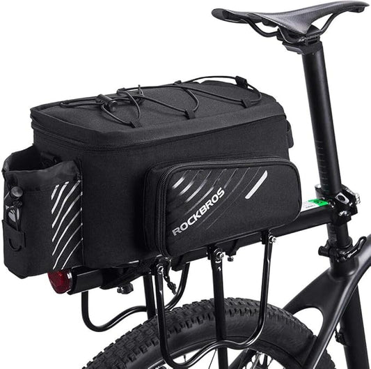 ROCK BROS Bike Rack Bag Bicycle Bag Trunk Rear Rack Bag Bike Panniers Bike Accessories Basket Storage Luggage Saddle Shoulder Bag 13L for E bike, Bicycle With Rain Cover
