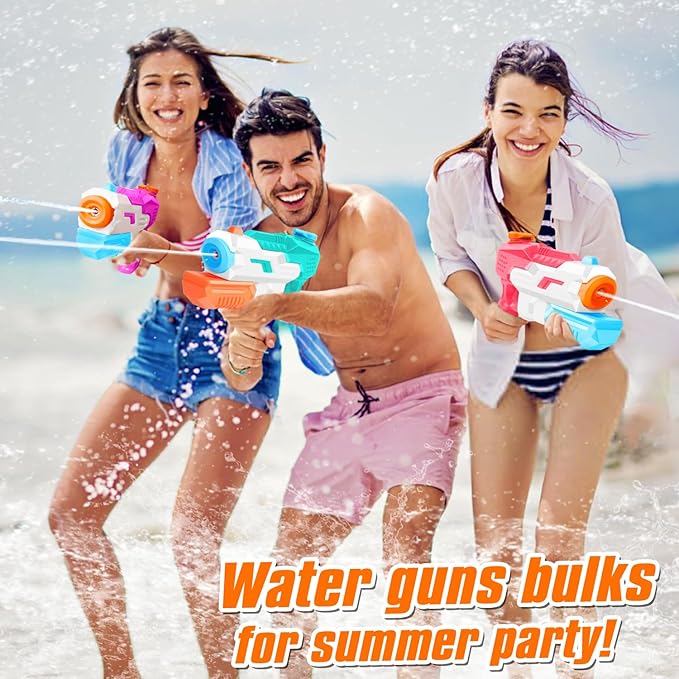 600cc Water Gun for Kids Adults：8 Pack Squirt Blasters Super Water Gun Soaker with Long Range High Capacity for Boys Girls Summer Swimming Pool Beach Outdoor Water Fighting Play Toys Party Favors