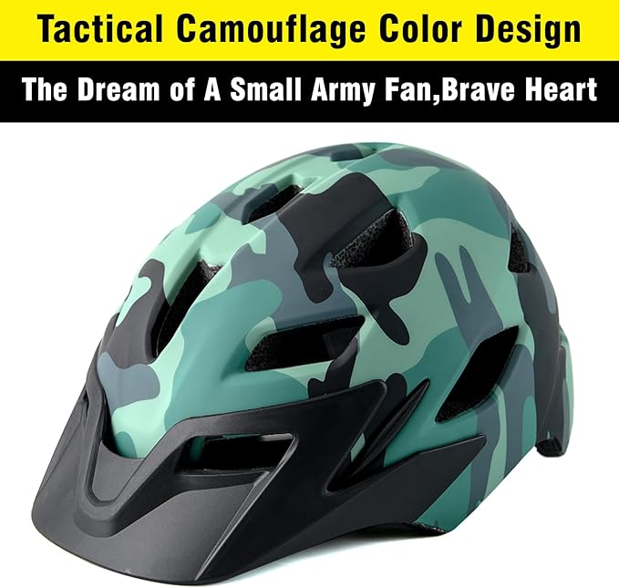 Kids Bike Helmet,Bavilk Kids Boys Girls Bike Helmets with LED Light Detachable Visor Children Youth Teen Multi-Sport for Skating Cycling Scooter Skateboard Adjustable & Lightweight 19.7"-22.4"