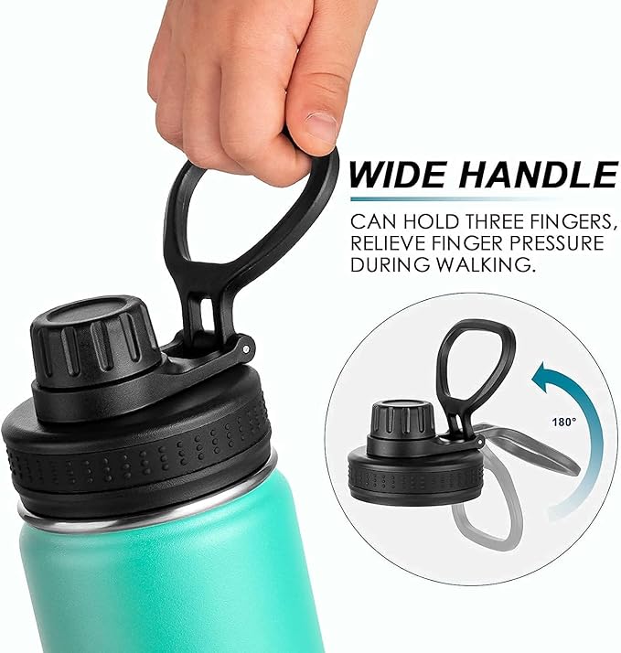 koodee 26 oz Water Bottle Stainless Steel Double Wall Vacuum Insulated Sports Bottle with Leakproof Spout Lid (Teal)