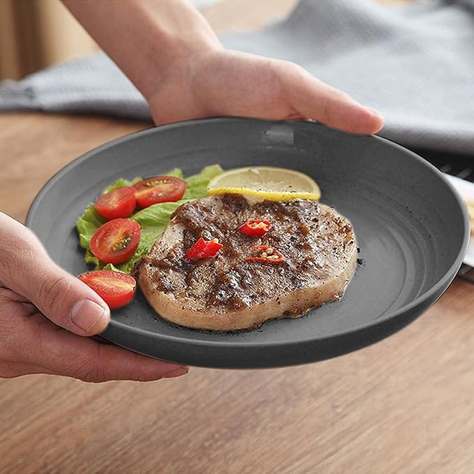 Shopwithgreen Wheat Straw Dinnerware Sets for 8, 40 PCS Unbreakable Plates and Bowls Sets, Reusable Dinner Dishes Set, Bowls, Cups,Plates for Camping, Kitchen, RV, Dorm,Dishwasher Microwave Safe