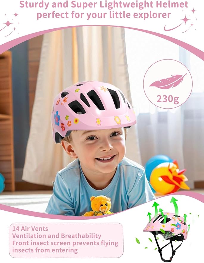 XJD Toddler Helmet Kids Bike Helmet for Infant/Baby Multi-Sport Adjustable Skateboard for Kids Boys Girls Lightweight for Age 1 and Older