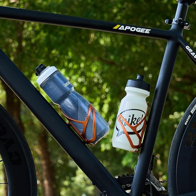 Corki Cycles Bike Water Bottle Holder Aluminum Alloy, Universal Bike Water Bottle Cage for Road, Mountain and Gravel Bikes -2 Pack - Orange