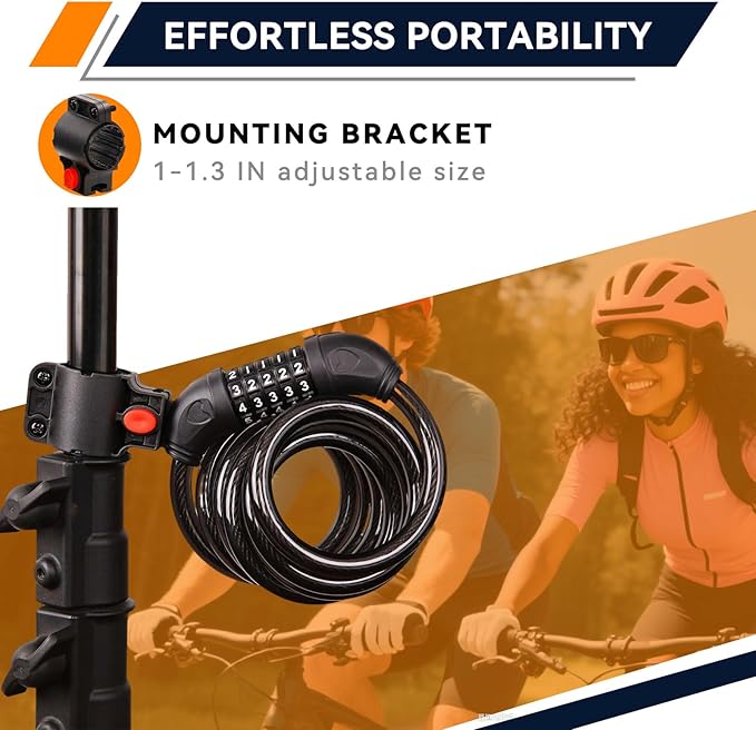 SEPOX® 12Pcs Pack 6FT Extra Long Cable Combination Bike Locks, 5 Digits Retractable Security Lock, 12mm Heavy Duty Anti Theft Anti Rust Cable for Bicycle, Scooter, Gate,Outdoor Equipment, Weatherproof