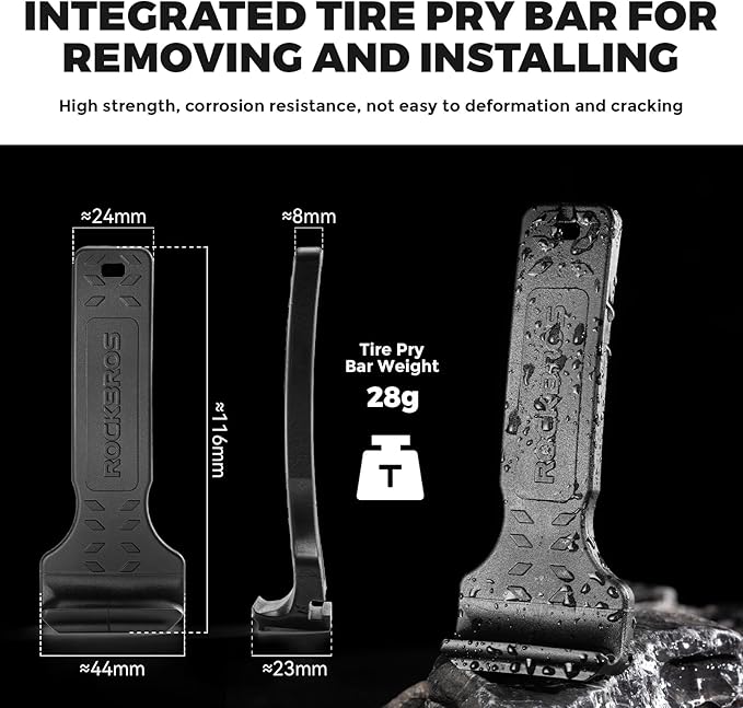 ROCKBROS Bike Tire Lever Tire Removal Tool Quick and Easy Tire Removal and Installation for Road or Mountain Bike Tires,Pack of 1,Black