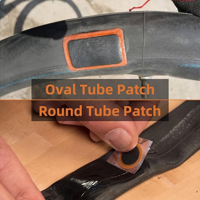 100PCS Bicycle Tube Patch Kit - 96PCS Inner Bike Tire Repair Patches and 4 Metal Tire Rubbing Files, Flat Tire Repair Kit for Lightweight Bike, Scooter, Motorcycle, CyclingTire Tube Patchs