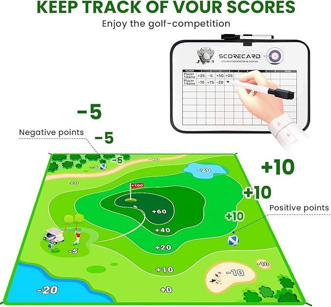Golf Chipping Practice Mat for Backyard Games, Battle Golf Hitting Mat for Swing Training, Fun Golf Party Game, Perfect for Outdoor Activities