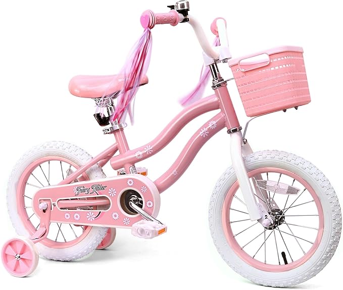 Girls Bike for Kids 2-5, Kids Bike with Training Wheels, Basket, Coaster Brake, Streamers, 12 14 16 inch Pink Pedal Bike for Kids, Birthday Gift