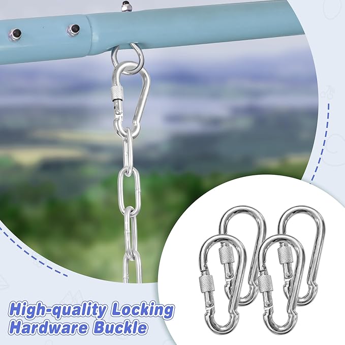 RedSwing 2 Pcs Kids Belt Swing, EVA Swings Seat with 2 Heavy Duty Metal Chains, Playground Tree Swing Set Accessories, Safe and Durable, for Outdoor Backyard and Playground Play, Blue