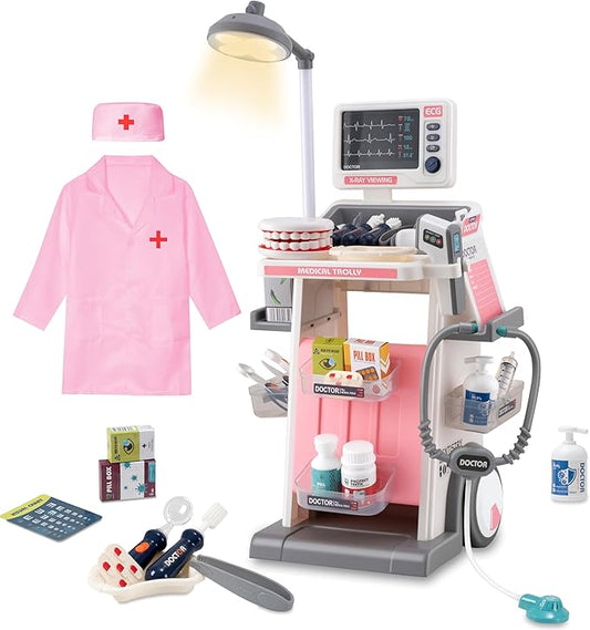 STEM Doctor Playset Doctor Kit for Toddlers 3-5 with Sound and Light Effects, Edical, Doctor Kit for Kids - Gifts of Educational Toys to Stimulate Children's Imagination