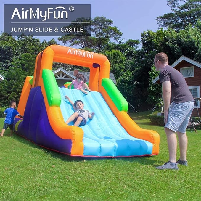 AirMyFun Bounce House with Slide Inflatable Durable Sewn Jumper Castle Bouncy House for Kids Outdoor Indoor
