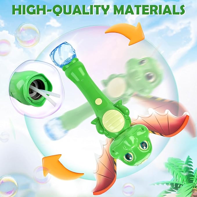 Dinosaur Bubble Wand Toys for Kids Age 3 4 5 6 7 8 Years Old: Bubbles Machine for Kids, Toddler Outdoor Toys, Gifts Birthday Presents for 3 4 5 6 Year Old Boys Girls