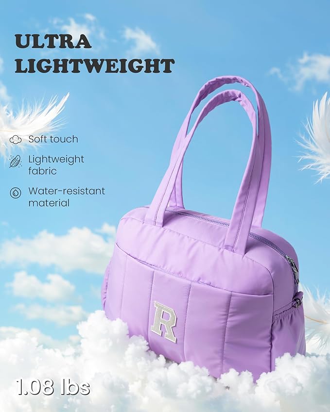 Tween Girls Trendy Stuff-Initial Duffle Bag, Carry On Bags for Women，Overnight Bag with Wet Pocket，Monogram Gifts for Women-Lightweight Travel Bags Personalized Gym Tote with Makeup Pouch