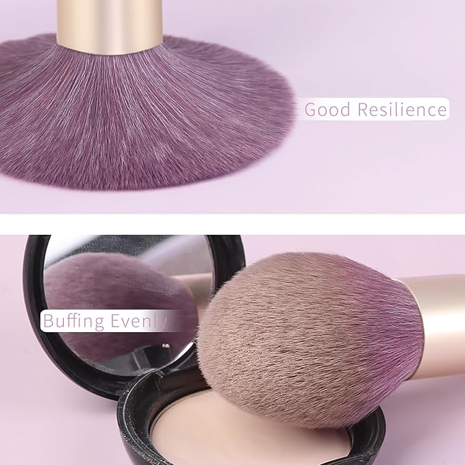 Purple Natural Fiber Makeup Brushes Set with Case, Vegan Makeup Brush Set Professional by ENZO KEN, Colorful Cosmetic Brushes Makeup Set, Make up Brush Set Professional, Purple Makeup Brush Set Vegan.