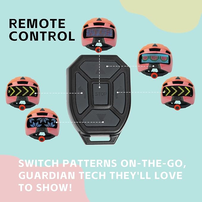 Kids Bike Helmet for Boys Girls: Helmets for Children and Adolescents 5-14 Years Old，64-Pattern LED Light Adjustable Kid Helmet Multi-Sport Protection