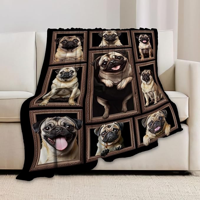 French Bulldog Blanket, Frenchie Throw Blanket, Dog Gifts Blankets Stuff Fleece Flannel Plush for Women Men Boys Girls Lovers Adults Soft Bedding Gift for Sofa Bed Office Home Decor 50"x40"