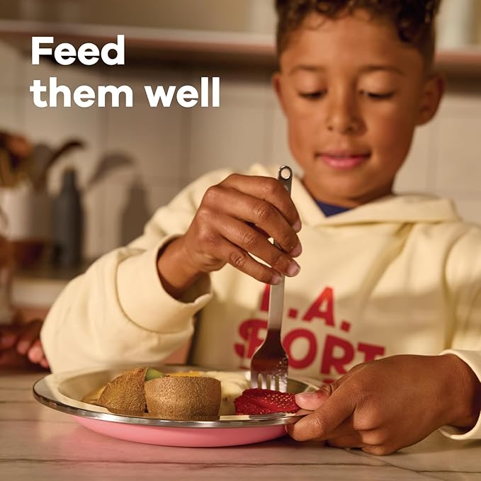 Hydro Flask Stainless Steel Kids Plate- Dishwasher Safe, Stackable, Dinner Plate in Koala Gray