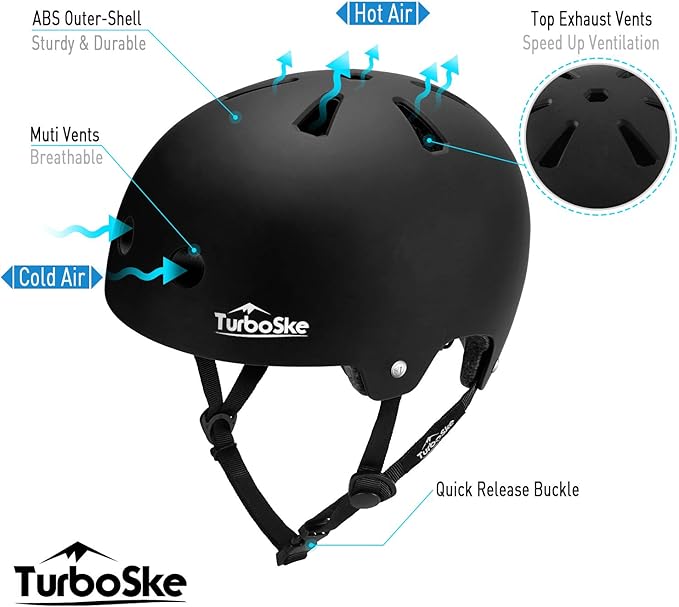 Skateboard Helmet, BMX Helmet, Multi-Sport Helmet, Bike Helmet for Kids, Youth, Men, Women