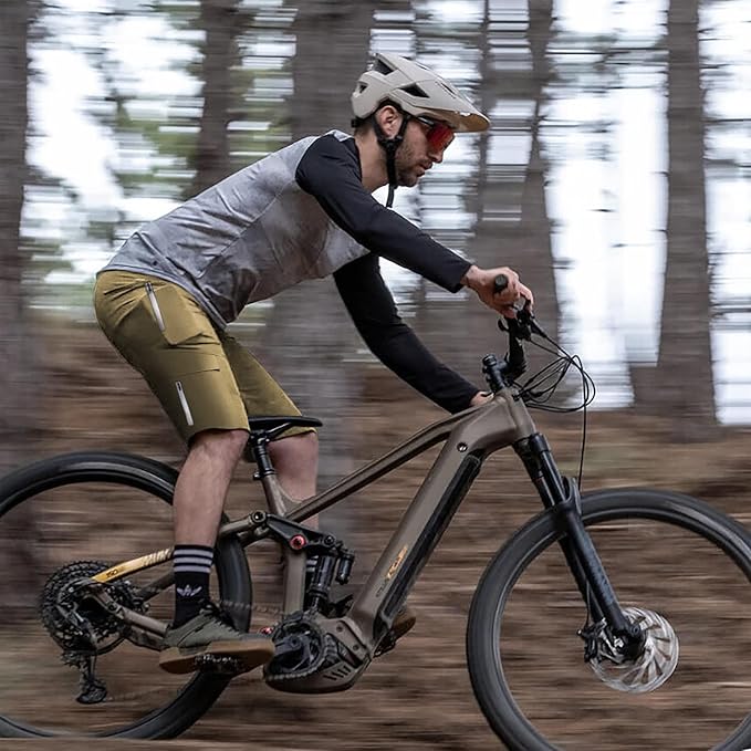 Lo.gas Mountain Bike Shorts for Men,3D Padded Loose-fit Cycling Biking Bicycle Shorts Mens with Underwear Zipper Pockets