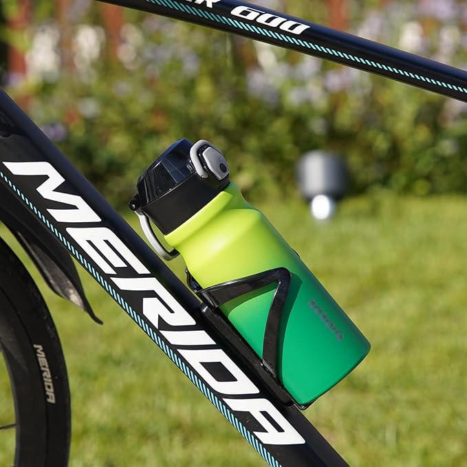 BJPKPK Water Bottle with Straw 18oz Insulated Water Bottles Reusable Stainless Steel Metal Thermal Flask with Leak Proof Lockable Lid and Carry Handle,Sky