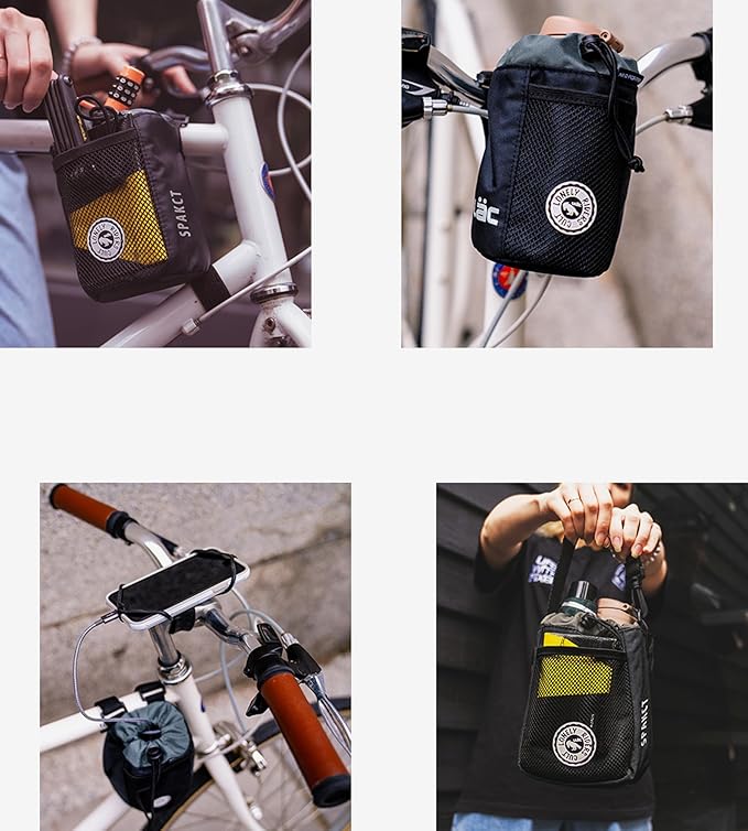 Bike Stem Bag,Bike Handlebar Bag,Top Tube Bike Bag,Waterproof Bicycle Frame Bag,Bike Bags for Bicycles,bicycle basket,Bike Snack Bag, Accessories For cycling (Dark green)