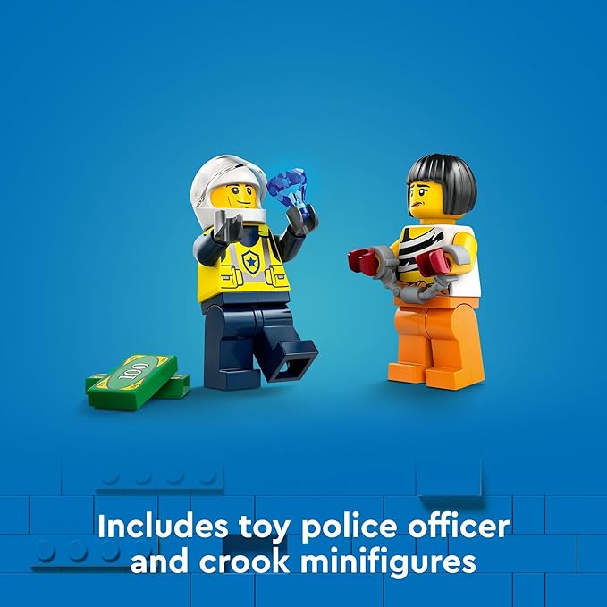 LEGO City Police Car and Muscle Car Chase, Emergency Vehicle Toy for Boys and Girls, Fun Gift for Kids Ages 6+ who Love Pretend Play Toys, Police Toy with Officer and Crook Minifigures, 60415