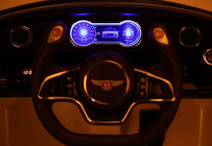 Licensed Bentley EXP12 Kids Ride on Toy Car, 12V Battery Powered Children Electric 4 Wheels w/Parent Remote Control, Foot Pedal, 2 Speeds, Music, Aux, LED Headlights (White)