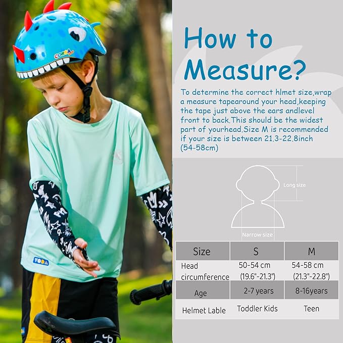 Kids Toddler Bike Helmet, Adjustable and Multi-Sport for Child Boys and Girls, 2 Sizes
