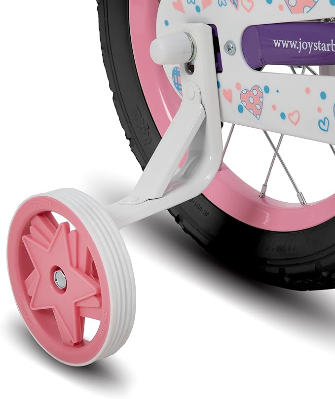 JOYSTAR Angel Girls Bike for Toddlers and Kids Ages 2-13 Years Old, 12 14 16 18 20 Inch Kids Bike with Training Wheels & Basket, 20 24 Inch Girls Bicycle with Handbrake & Kickstand