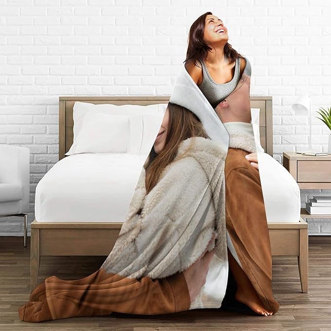 Custom Blanket with Photos, Personalized Blankets with Picture, I Love You Girlfriend Boyfriend Couples Gifts, for Birthday Christmas Women Men Adult Kids Mom Dad Wife Husband